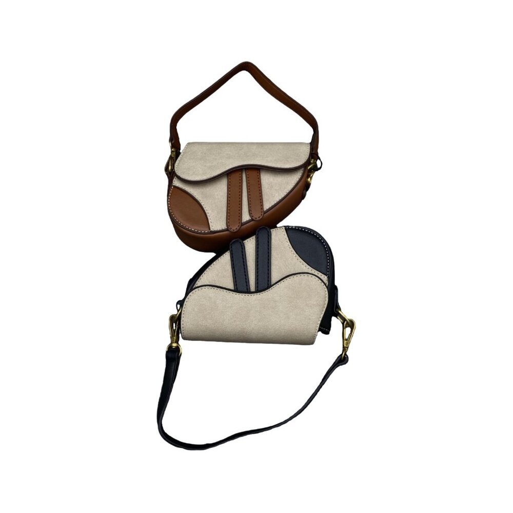 Women's Fashion Cute Houndstooth Crossbody Saddle Bag New